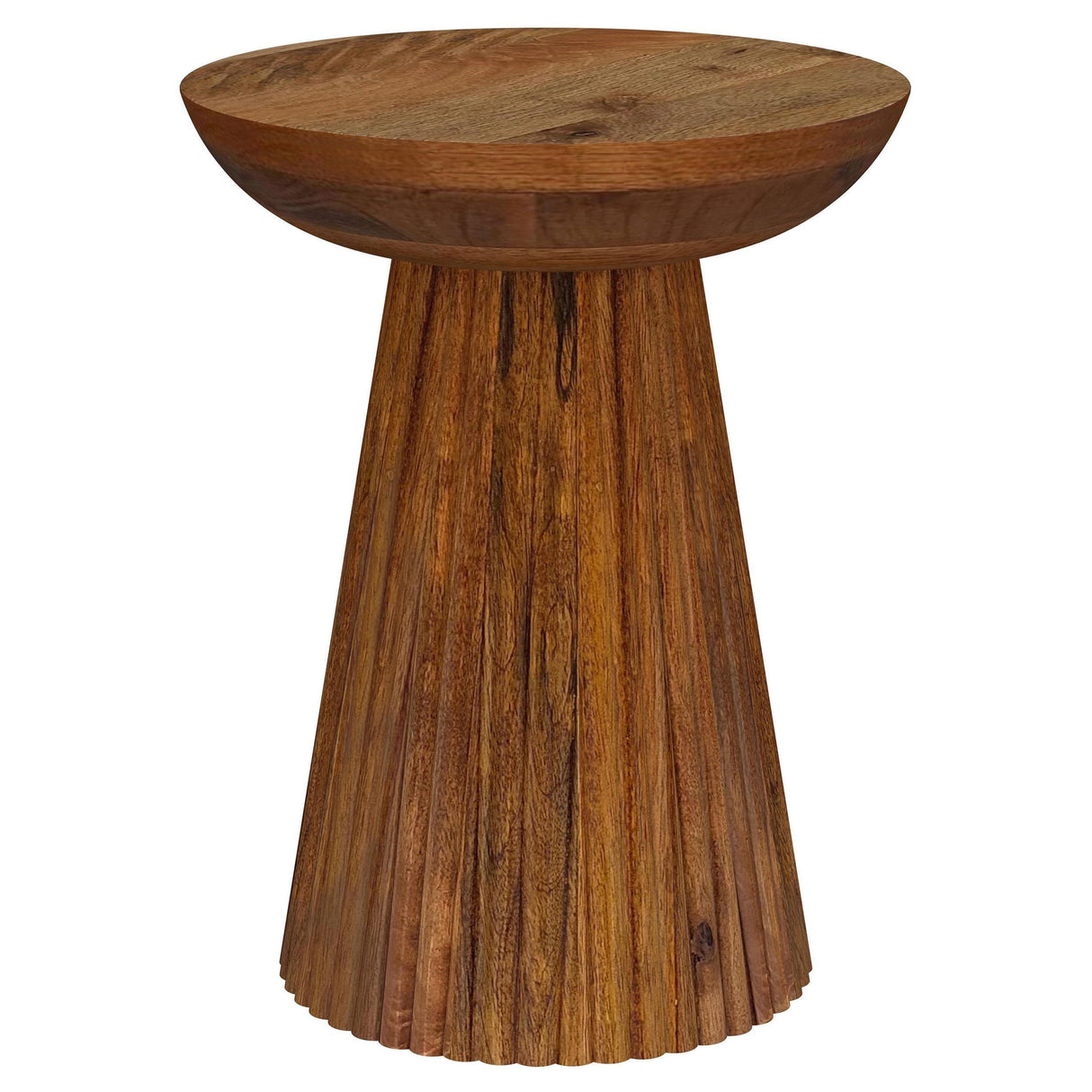 Aureo Wild Honey Round Solid Wood Accent Side Table by Coaster at Eve Furniture
