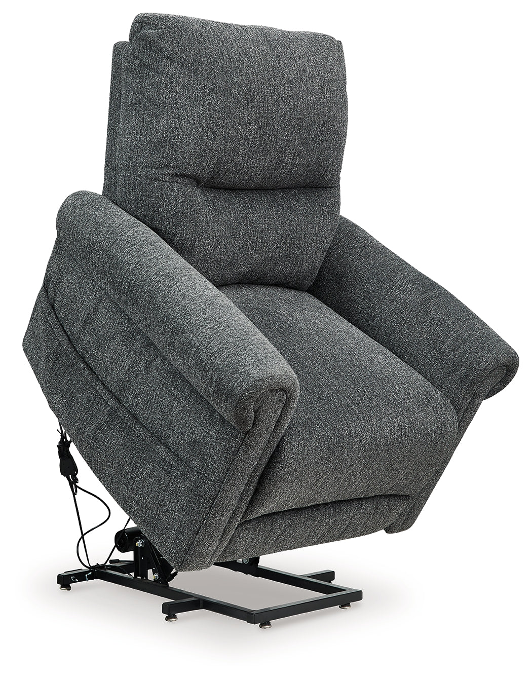 Aureta Charcoal Power Lift Recliner by Ashley at Eve Furniture