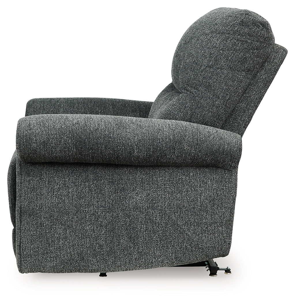 Aureta Charcoal Power Lift Recliner by Ashley at Eve Furniture