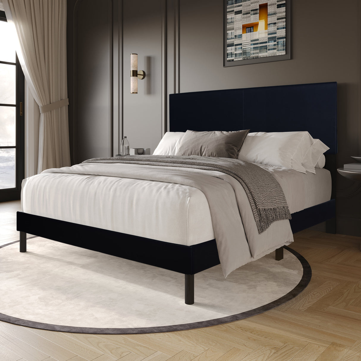 Aurora Black Full Platform Bed by Happy Homes at Eve Furniture