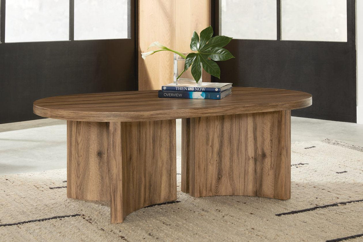 Austanny Warm Brown Coffee Table and 2 End Tables by Ashley at Eve Furniture