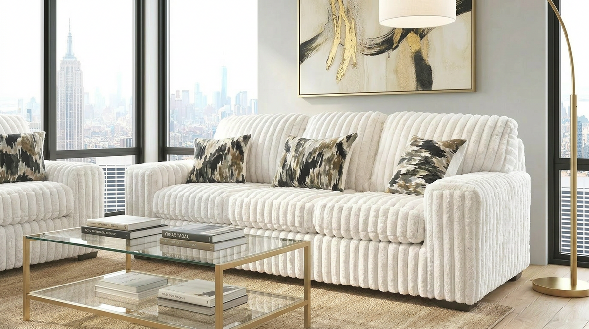 Austin Ivory Sofa and Loveseat by New Era Innovations at Eve Furniture