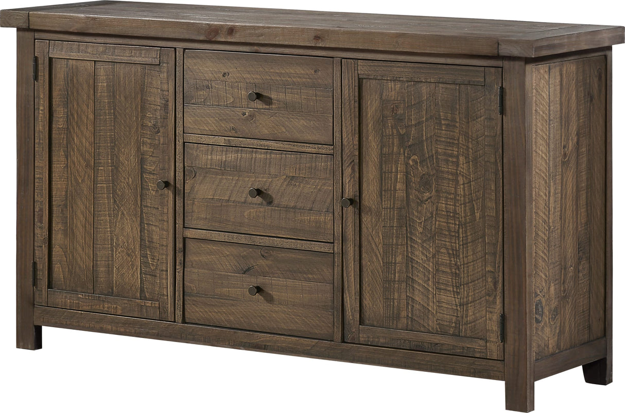 Autumn Flint Oak Solid Wood Three Drawer Two Door Sideboard by Modus Furniture at Eve Furniture