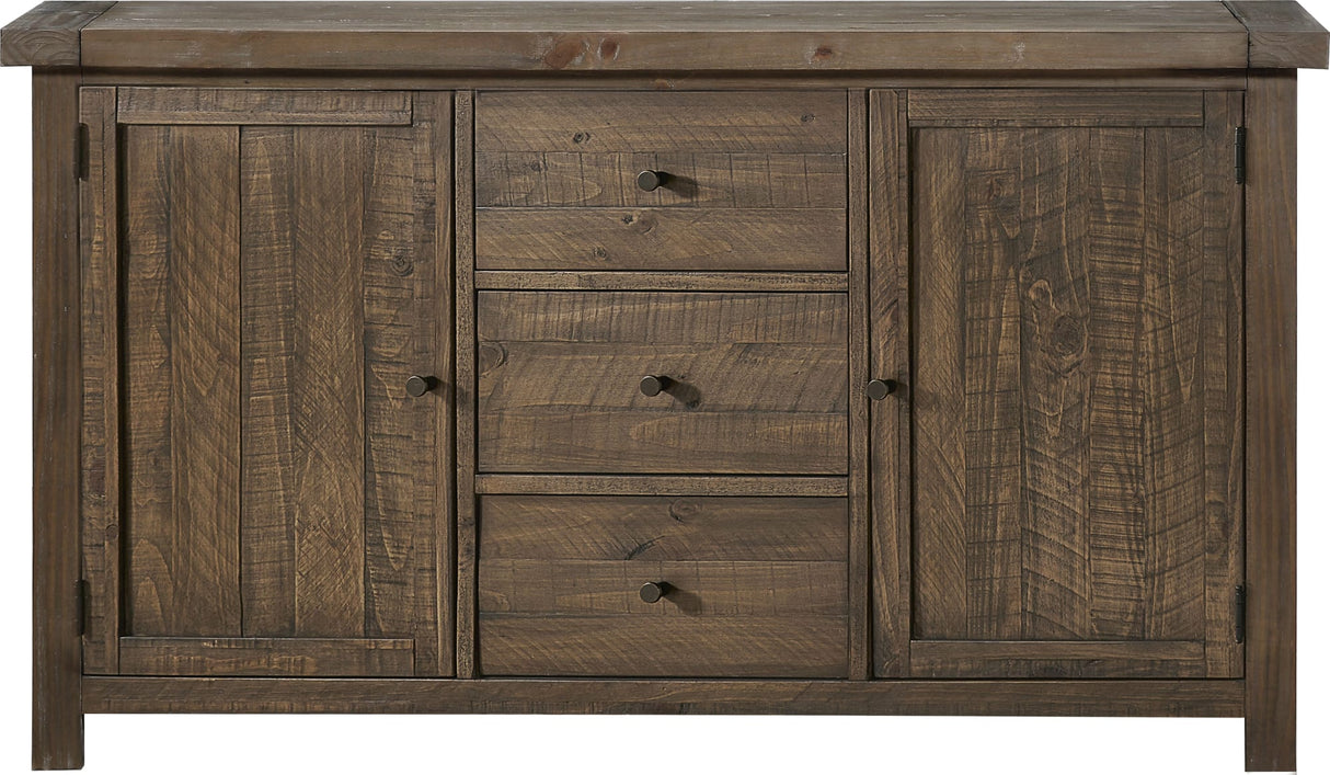 Autumn Flint Oak Solid Wood Three Drawer Two Door Sideboard by Modus Furniture at Eve Furniture