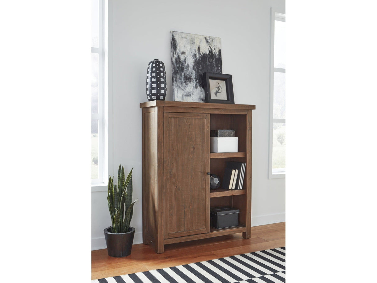 Autumn Sliding Door Bookcase in Flint Oak by Modus Furniture at Eve Furniture