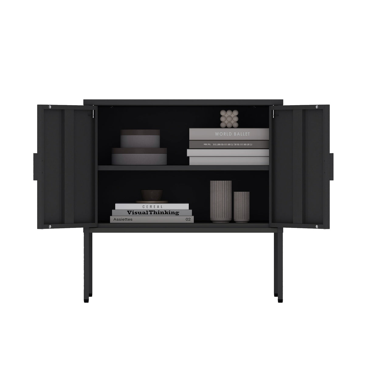 Ava 23.6" Accent Cabinet in Black by Manhattan Comfort at Eve Furniture