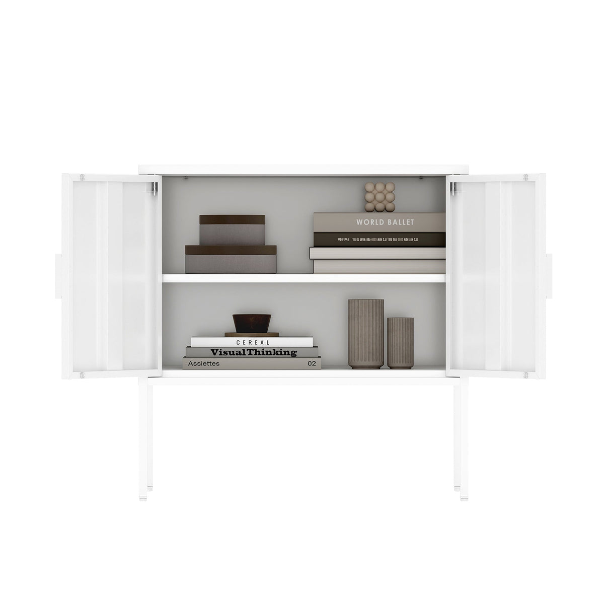 Ava 23.6" Accent Cabinet in White by Manhattan Comfort at Eve Furniture