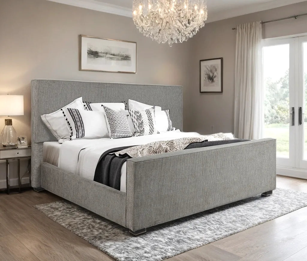 Ava Grey King Panel Bed by Happy Homes at Eve Furniture