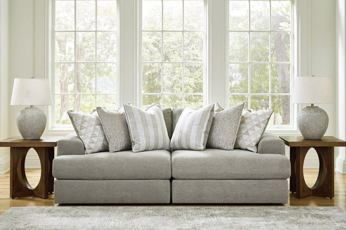 Avaliyah Ash 2-Piece Sectional Loveseat by Ashley at Eve Furniture