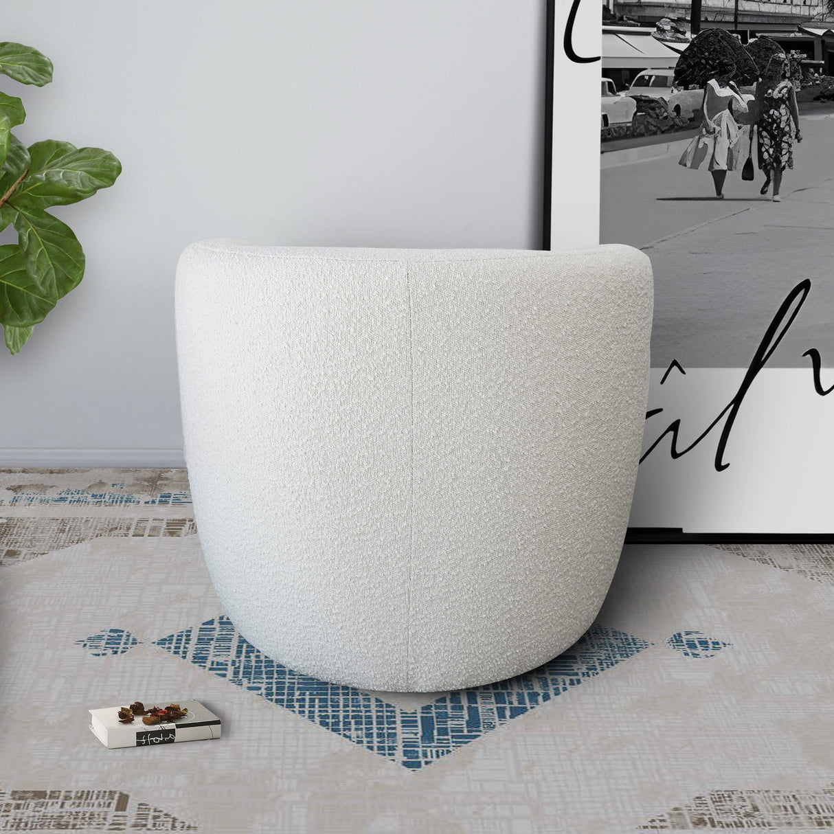 Avalon White Boucle Lounge Chair by Ashcroft Furniture at Eve Furniture