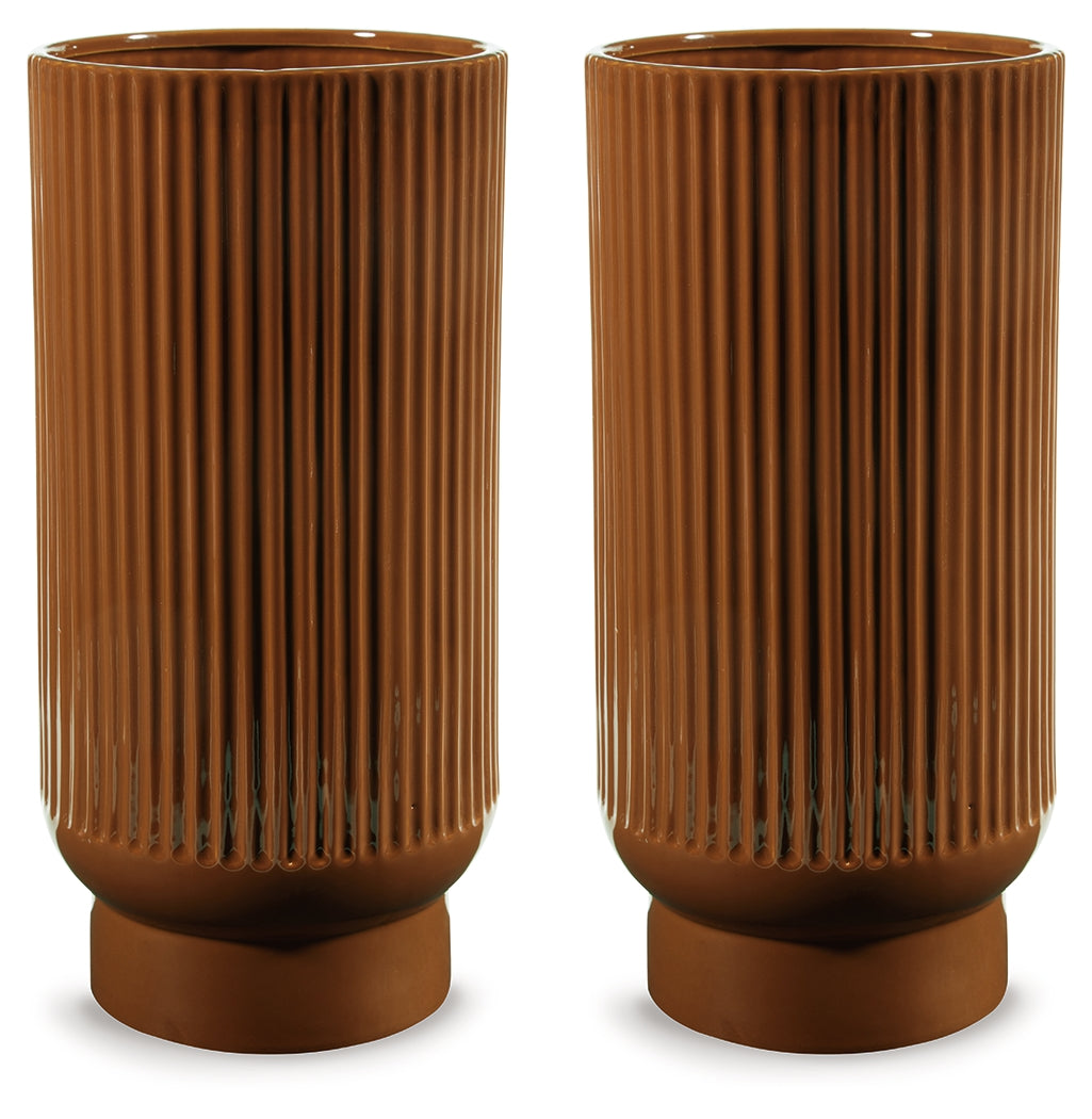 Avalyah Burnt Umber Vase by Ashley at Eve Furniture