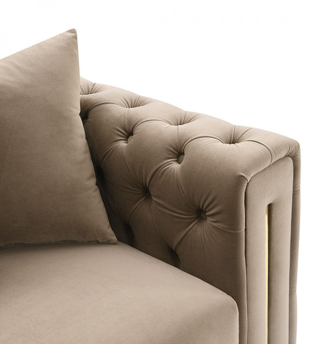 Avara Warm Mink Brown Loveseat by Furniture of America at Eve Furniture
