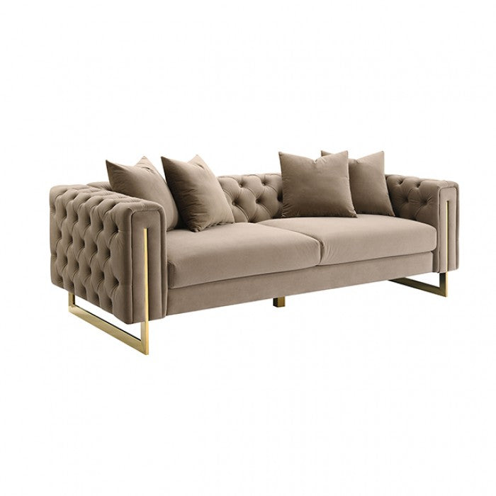 Avara Warm Mink Brown Sofa by Furniture of America at Eve Furniture