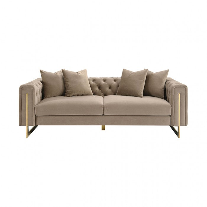 Avara Warm Mink Brown Sofa by Furniture of America at Eve Furniture