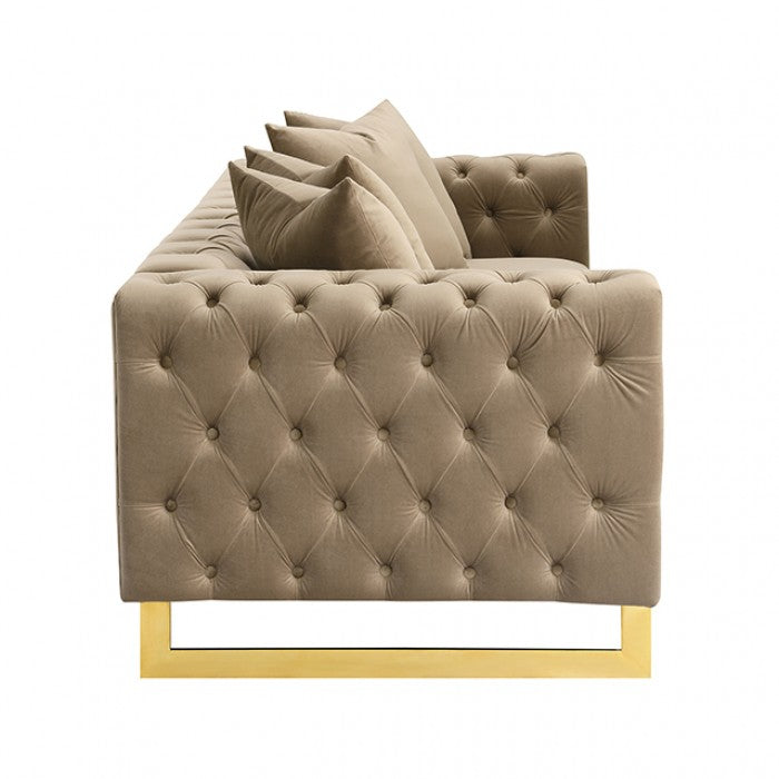Avara Warm Mink Brown Sofa by Furniture of America at Eve Furniture