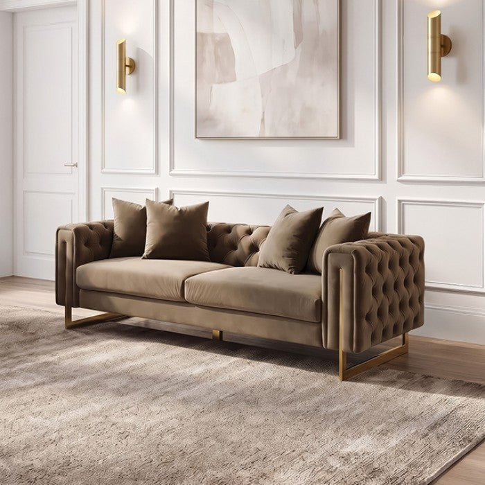 Avara Warm Mink Brown Sofa by Furniture of America at Eve Furniture