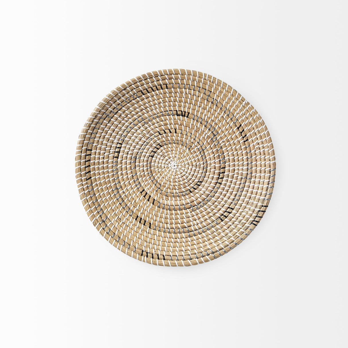 Avel Light Brown Seagrass W/Dark Brown String Round Wall Hanging Plate by Mercana at Eve Furniture