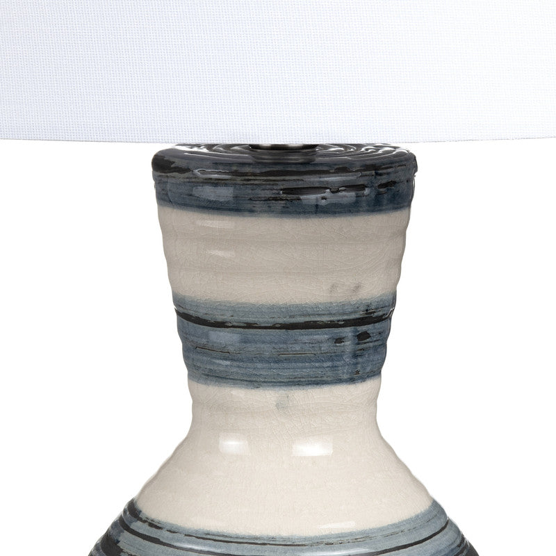 Avent Cream/Blue Table Lamp by Crestview at Eve Furniture