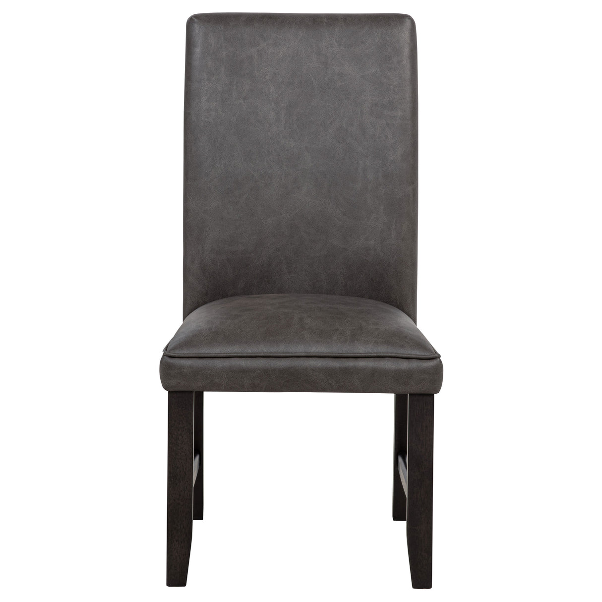 Averill Dark Grey Faux Leather Upholstered Dining Side Chair (Set of 2) by Coaster at Eve Furniture