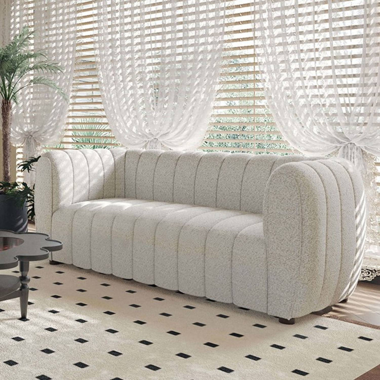 Aversa Off-White Sofa & Loveseat by Furniture of America at Eve Furniture