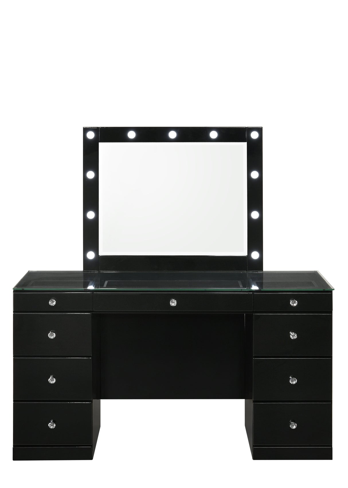 Avery Black Vanity Set w/LED Mirror