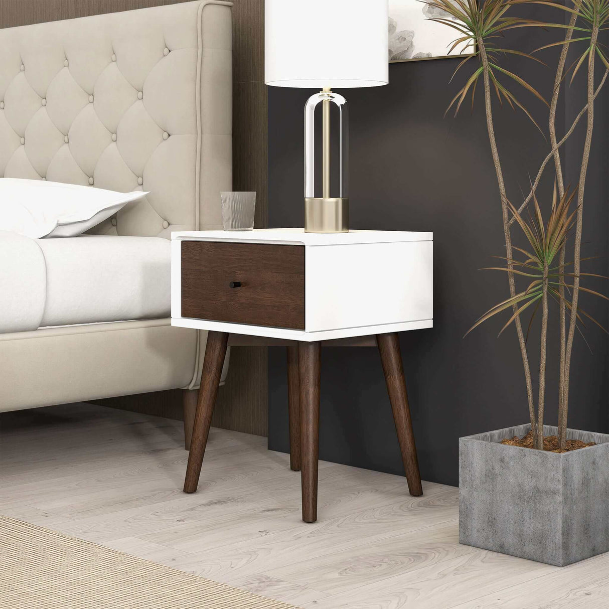 Avery Solid Wood Night Stand 1 Drawer by Ashcroft Furniture at Eve Furniture