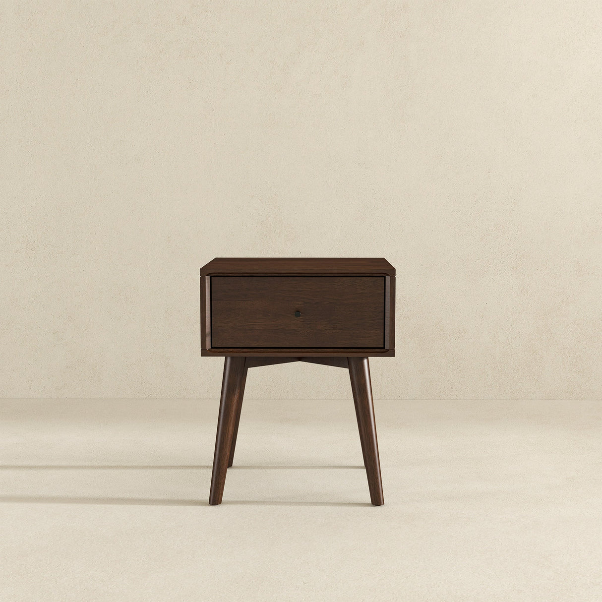Avery Solid Wood Walnut Night Stand with Single Drawer by Ashcroft Furniture at Eve Furniture