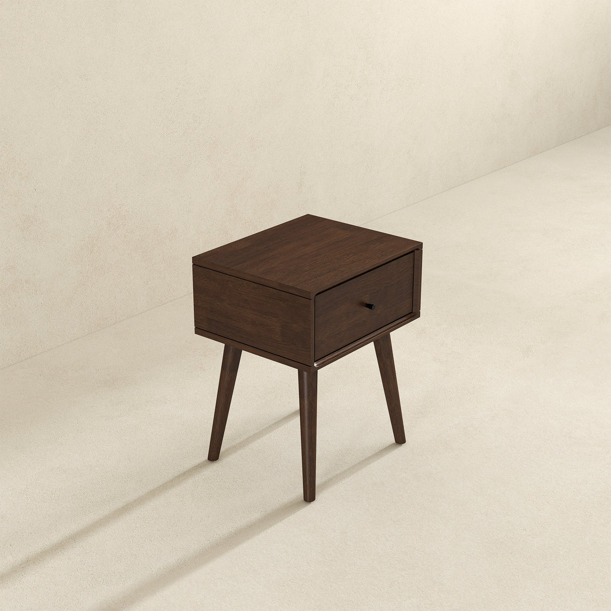 Avery Solid Wood Walnut Night Stand with Single Drawer by Ashcroft Furniture at Eve Furniture