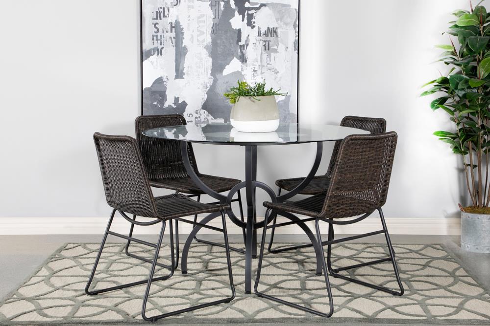 Aviano Gunmetal Dining Table Base by Coaster at Eve Furniture