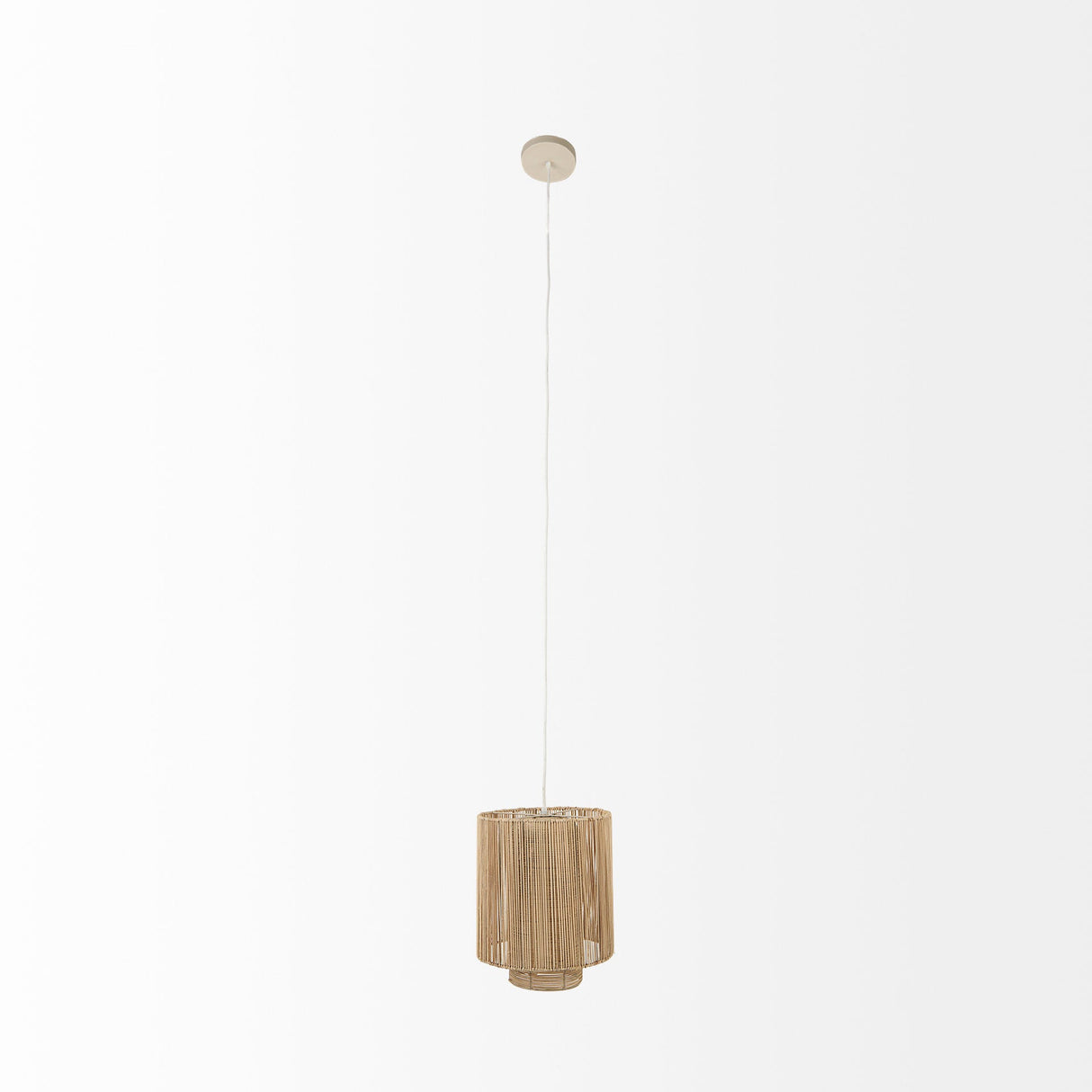 Aviario Natural Cane Cylindrical Pendant Light by Mercana at Eve Furniture