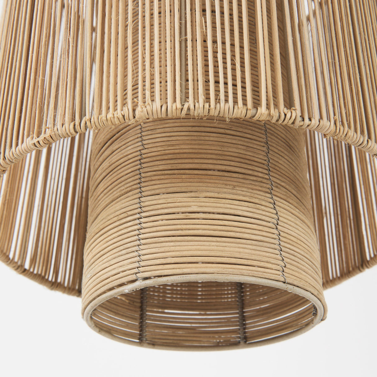Aviario Natural Cane Cylindrical Pendant Light by Mercana at Eve Furniture