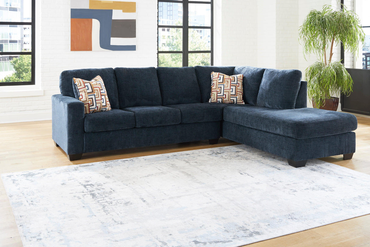 Aviemore Ink 2-Piece Right Arm Facing (RAF) Chaise Sectional by Ashley at Eve Furniture