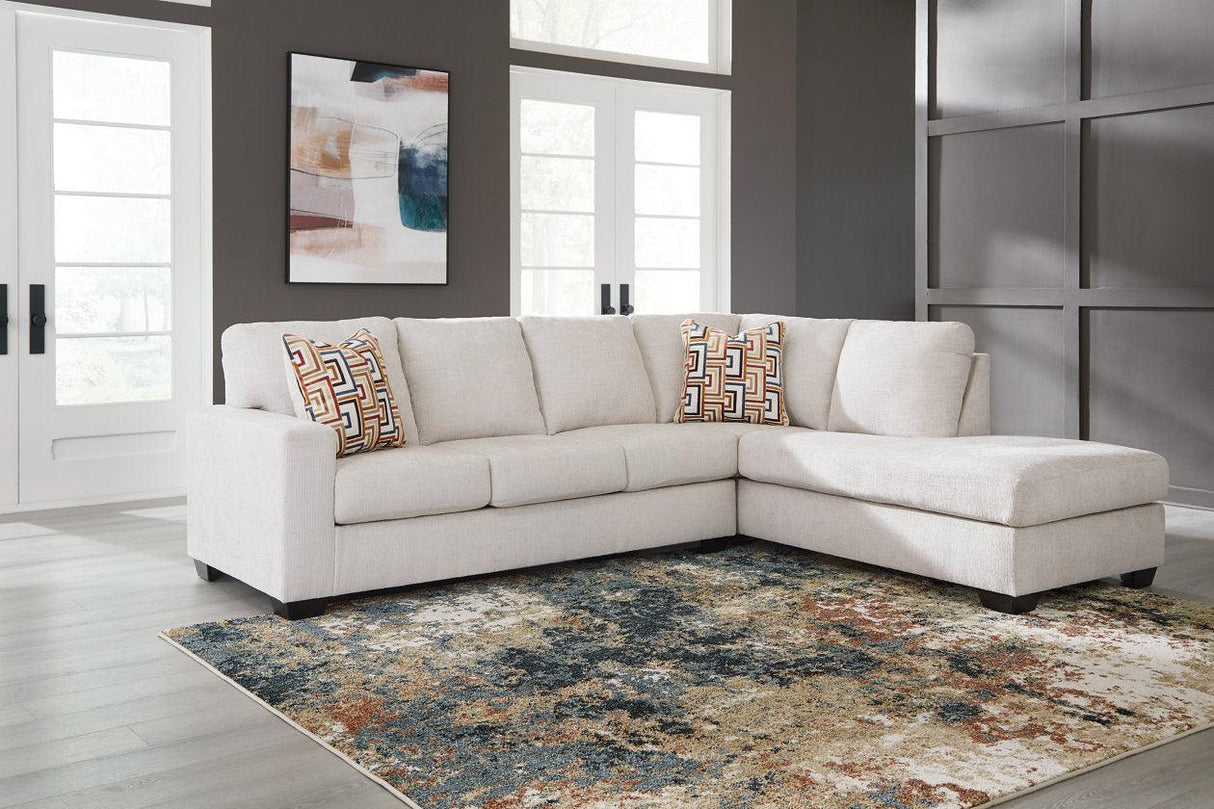 Aviemore Stone 2-Piece Sectional with RAF Chaise by Ashley at Eve Furniture