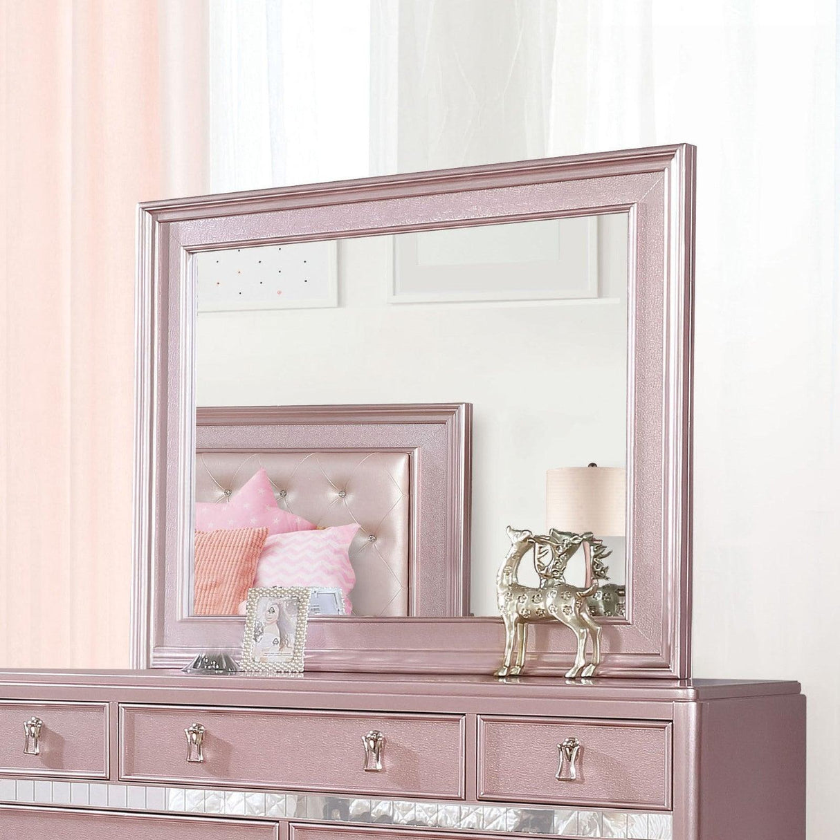 Avior Rose Gold Mirror by Furniture of America at Eve Furniture