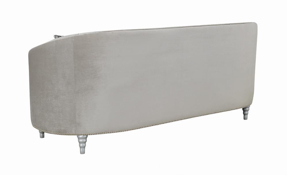 Avonlea Upholstered Sloped Arm Sofa Grey Velvet by Coaster at Eve Furniture