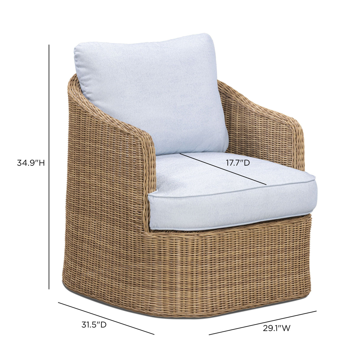 Axel Blue Boucle Outdoor Accent Chair by TOV Furniture at Eve Furniture