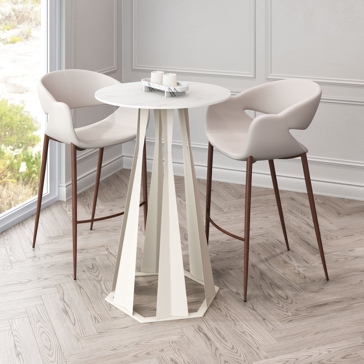 Axis White Bar Table by Zuomod at Eve Furniture