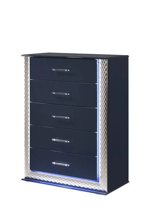 Aya Led Dark Navy Platform Bedroom Set by New Era Innovations at Eve Furniture