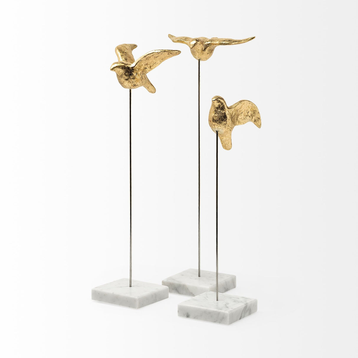 Aya Set of 3 11L x 4W Gold Metal Decorative Birds by Mercana at Eve Furniture