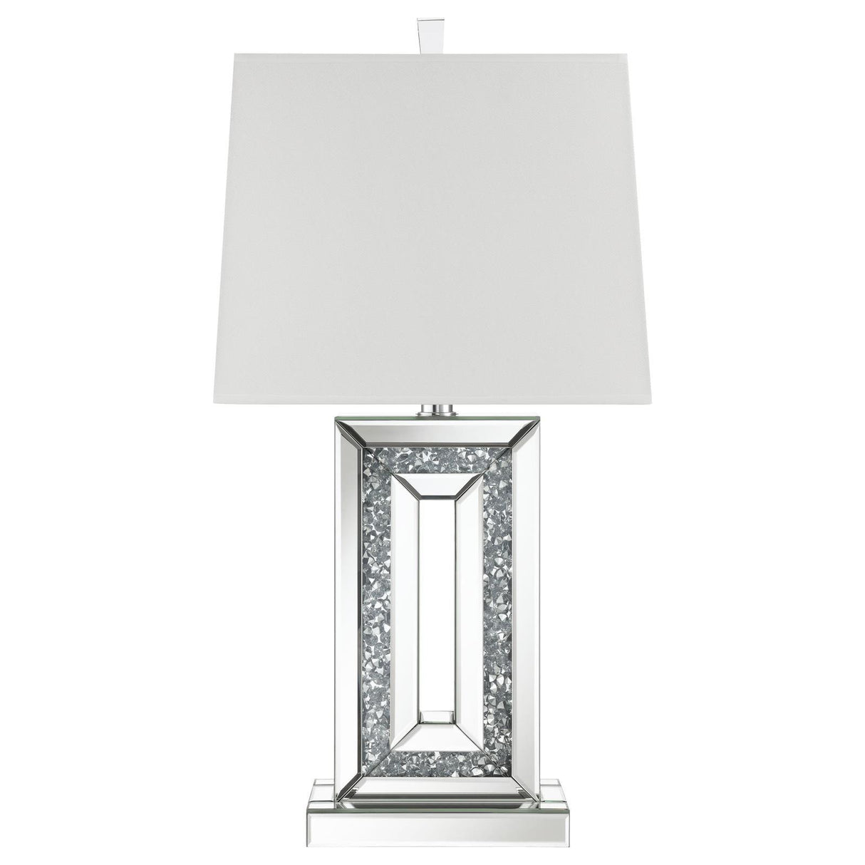Ayelet White and Mirror Table Lamp with Square Shade by Coaster at Eve Furniture