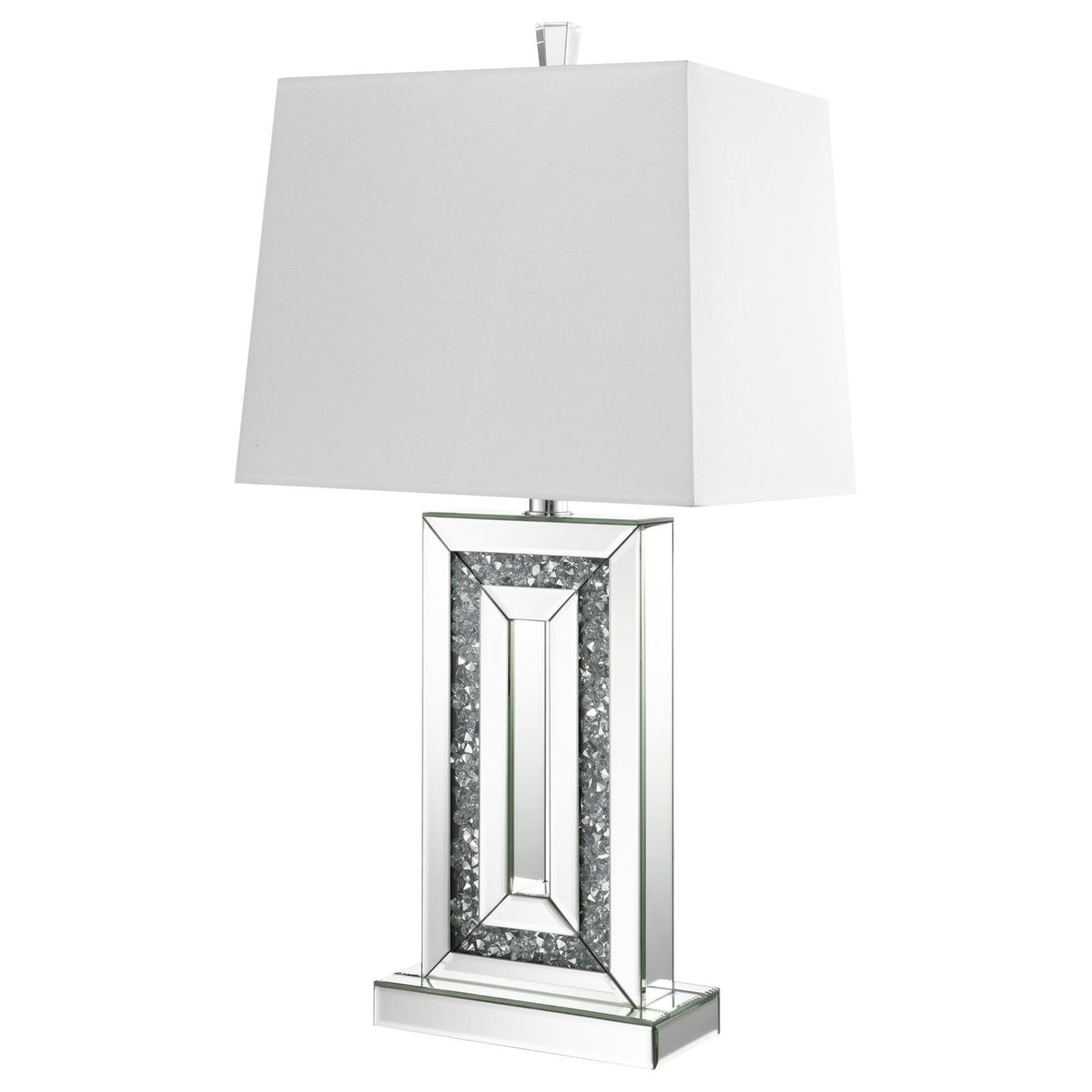Ayelet White and Mirror Table Lamp with Square Shade by Coaster at Eve Furniture