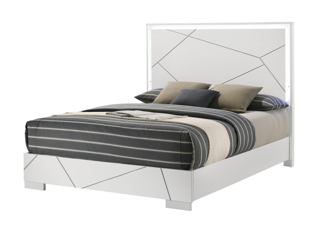 Ayla White King Panel Bed by Crown Mark at Eve Furniture