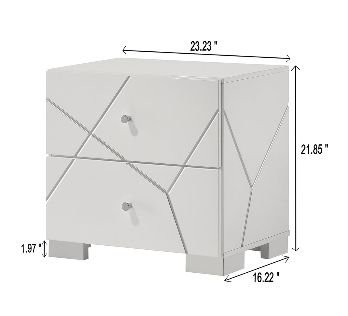 Ayla White Nightstand by Crown Mark at Eve Furniture