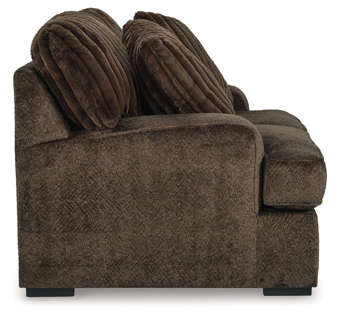 Aylesworth Chocolate Loveseat by Ashley at Eve Furniture
