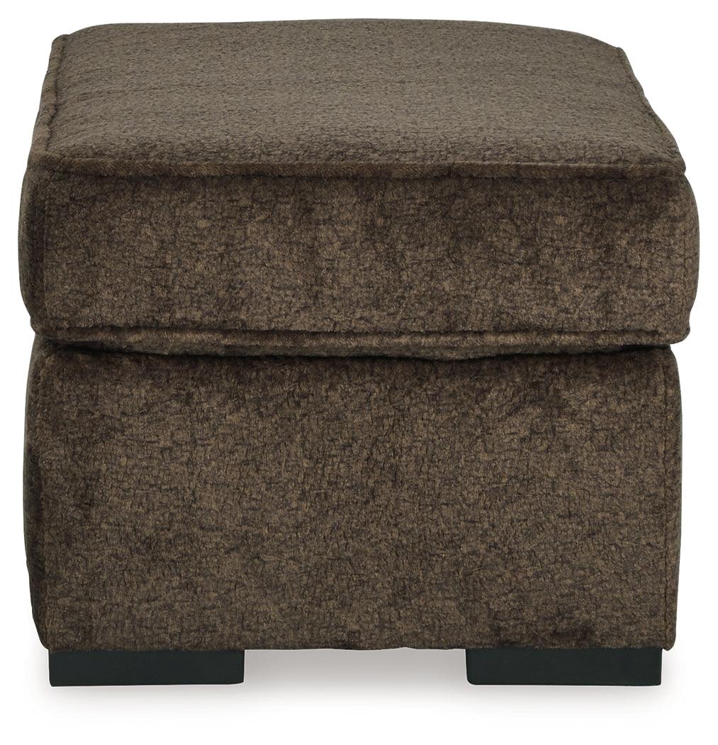 Aylesworth Chocolate Ottoman by Ashley at Eve Furniture