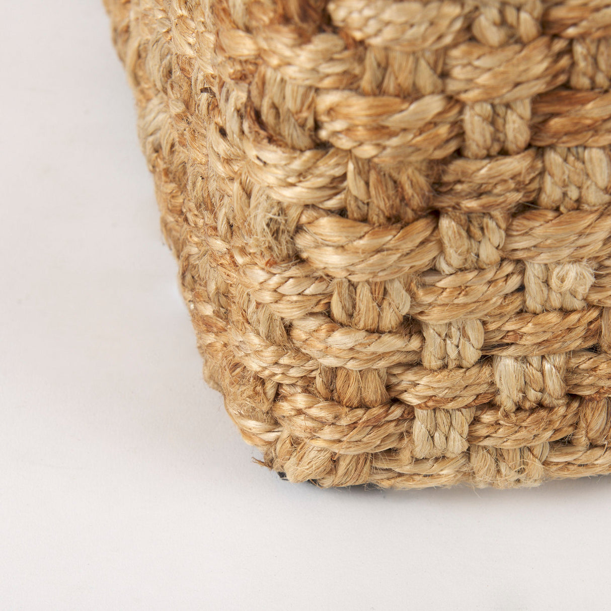 Aylin Square Brown Jute Pouf by Mercana at Eve Furniture
