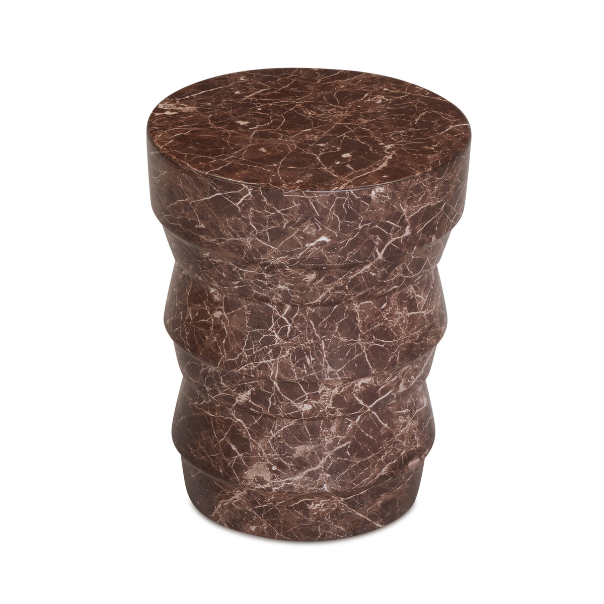 Ayon Faux Red Levanto Marble Indoor/Outdoor Concrete Side Table by TOV Furniture at Eve Furniture