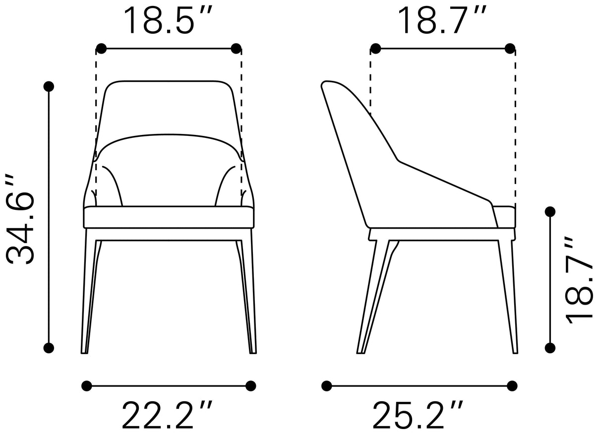 Ayr Slate Gray Dining Chair (Set of 2) by Zuomod at Eve Furniture