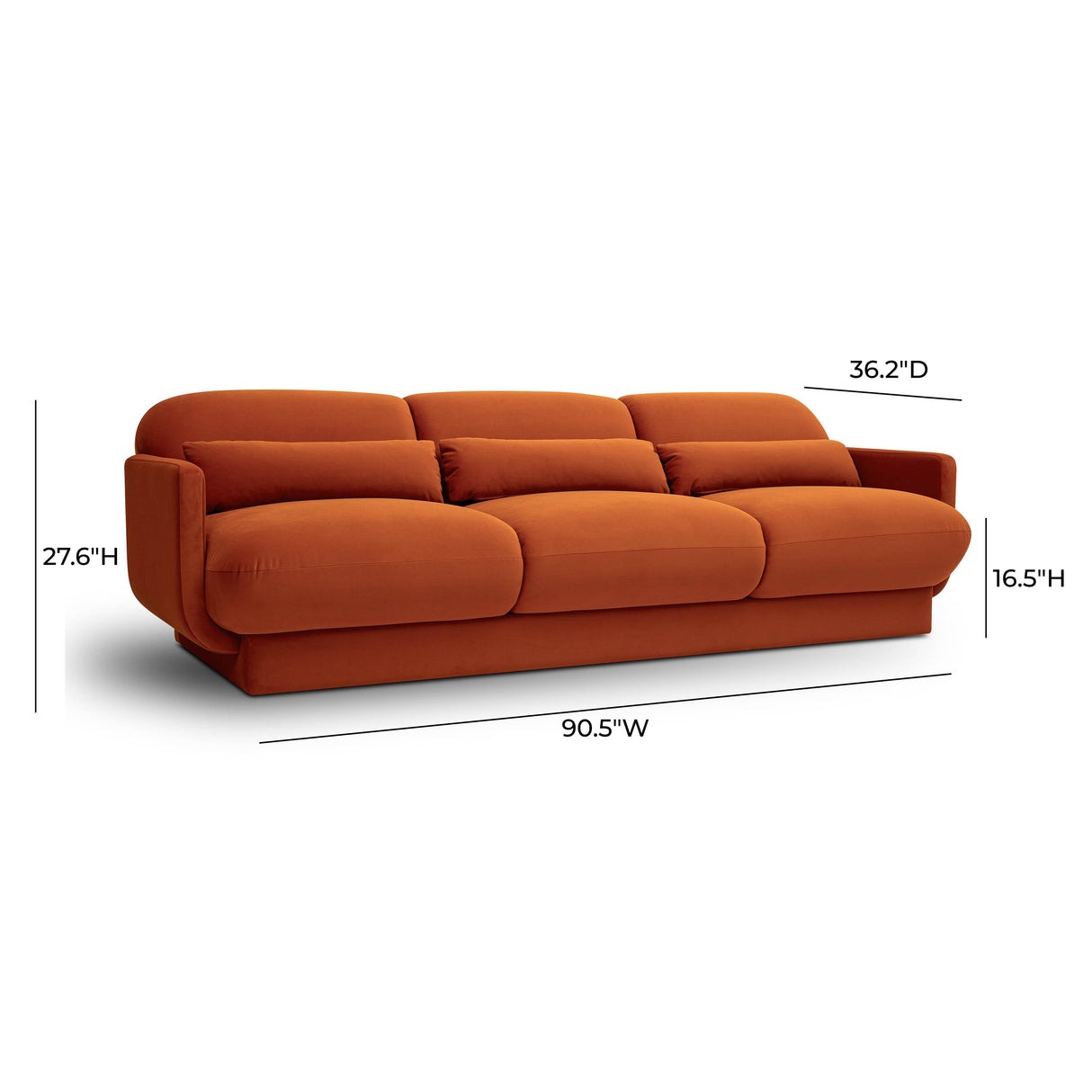 Azalea 90.5" Performance Velvet Sofa by TOV Furniture at Eve Furniture