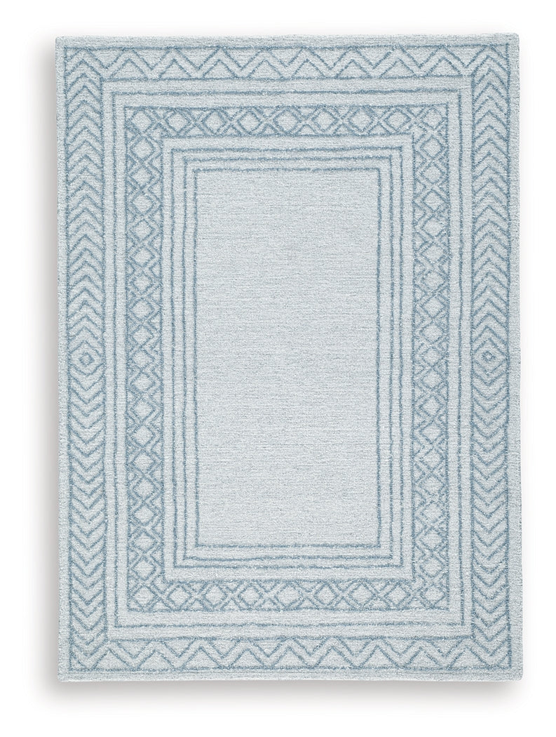Azelhurst Blue/Ivory/Gray Medium Rug by Ashley at Eve Furniture